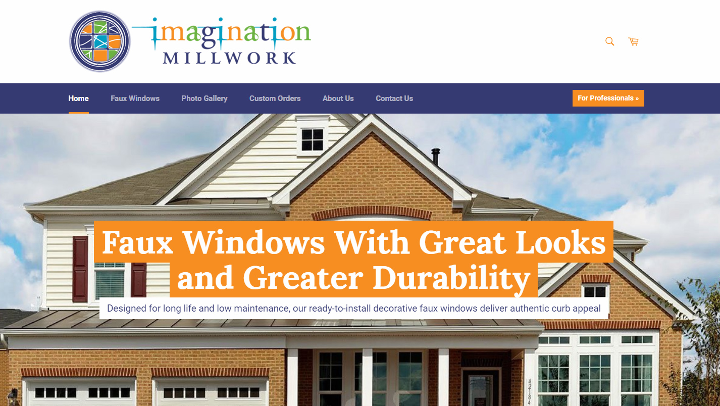 Ecommerce site for faux window manufacturer